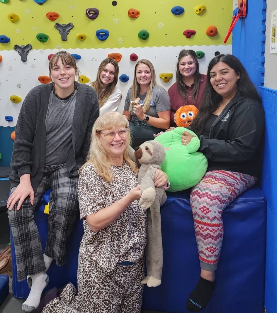 Staff wearing pajamas